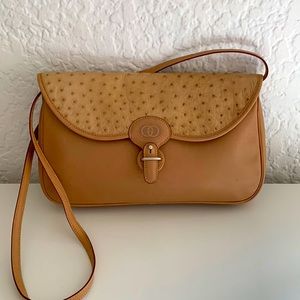 Gucci Tan Ostrich Leather crossbody bag